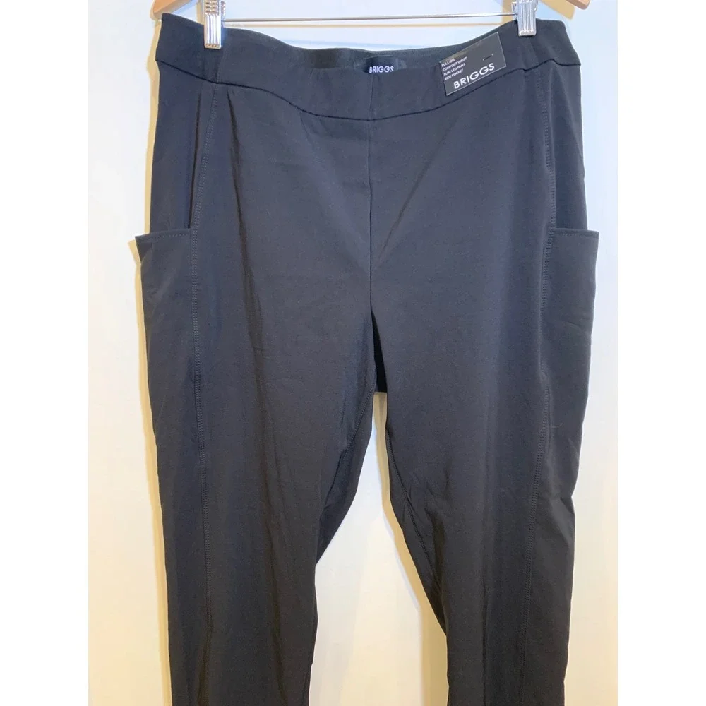 NWT Slim Leg Pull-On Pant XL Black Stretch Quiet Luxury Professional Womens work - Picture 4 of 10